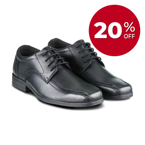 Edward Black Leather Pointed Toe Lace Up