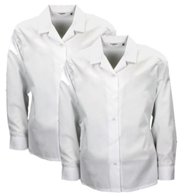 TRUTEX REVER COLLAR BLOUSE LONG SLEEVE (WHITE)