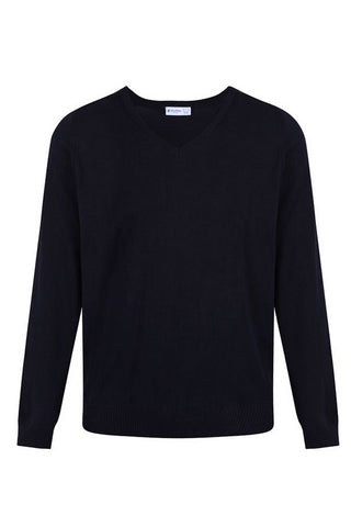 TRUTEX COTTON V-NECK KNITWEAR (NAVY BLUE)