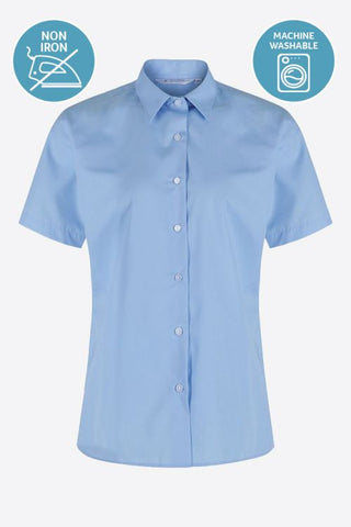 TRUTEX SHORT SLEEVE NON-IRON BLOUSE (TWIN PACK) SKY BLUE