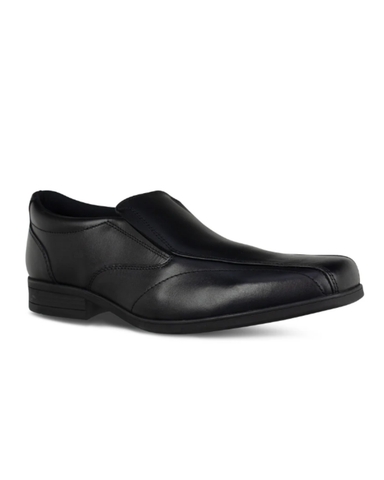 Harvey Black Leather Slip On Shoes