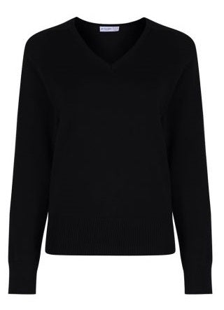 TRUTEX GIRLS COTTON V-NECK KNITWEAR (BLACK)