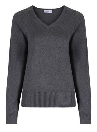 TRUTEX GIRLS COTTON V-NECK KNITWEAR (GREY)