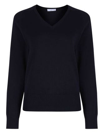 TRUTEX GIRLS COTTON V-NECK KNITWEAR (NAVY)