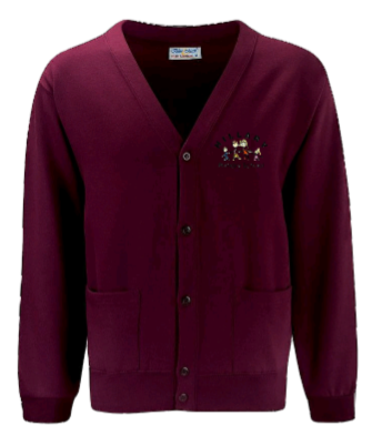 Burgundy school cardigan clearance