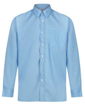 TRUTEX LONG SLEEVE NON-IRON SHIRT (TWIN PACK) (BLUE)