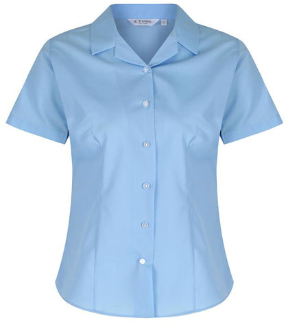 TRUTEX S/S NON-IRON REVER COLLAR FITTED BLOUSE (TWIN PACK)