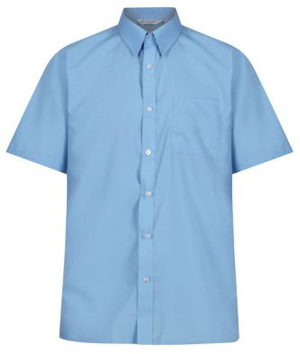 TRUTEX SHORT SLEEVE NON-IRON BLUE SHIRT (TWIN PACK)