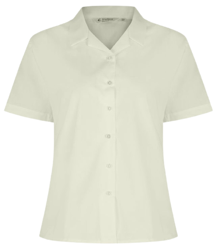 short sleeve white blouse with collar